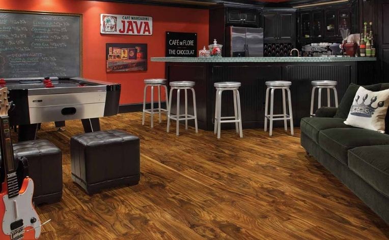 Hardwood Game Room Flooring Example
